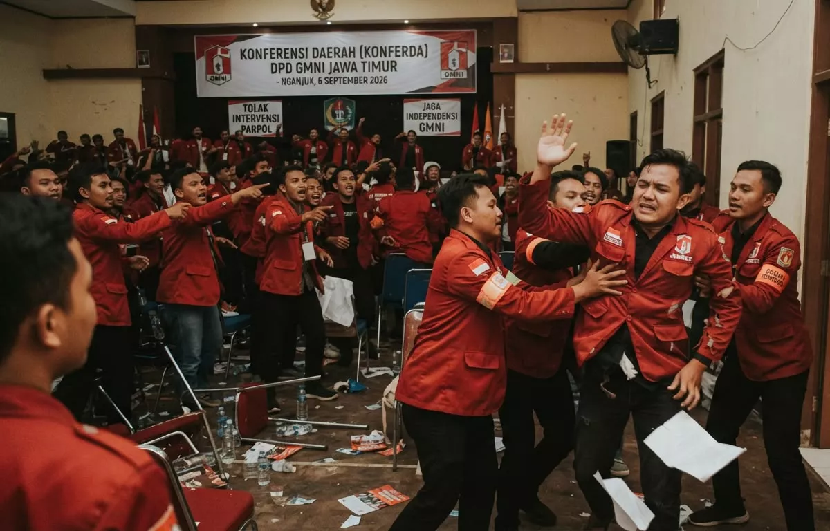 Kericuhan Warnai Konferda GMNI Jatim: Protes Intervensi Kader Parpol Berujung Kekerasan